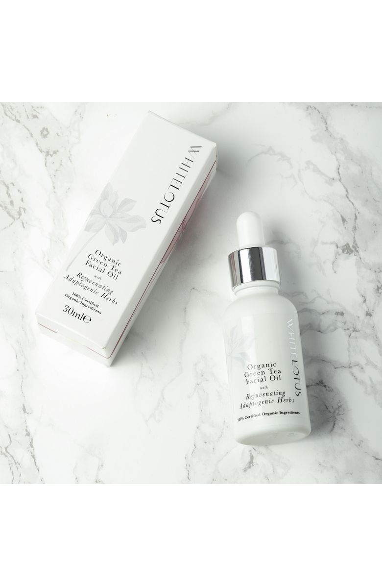 White Lotus Beauty Green Tea Facial Oil  With Rejuvenating Bioactive Herbs, Alternate, color, Green Tea Facial Oil