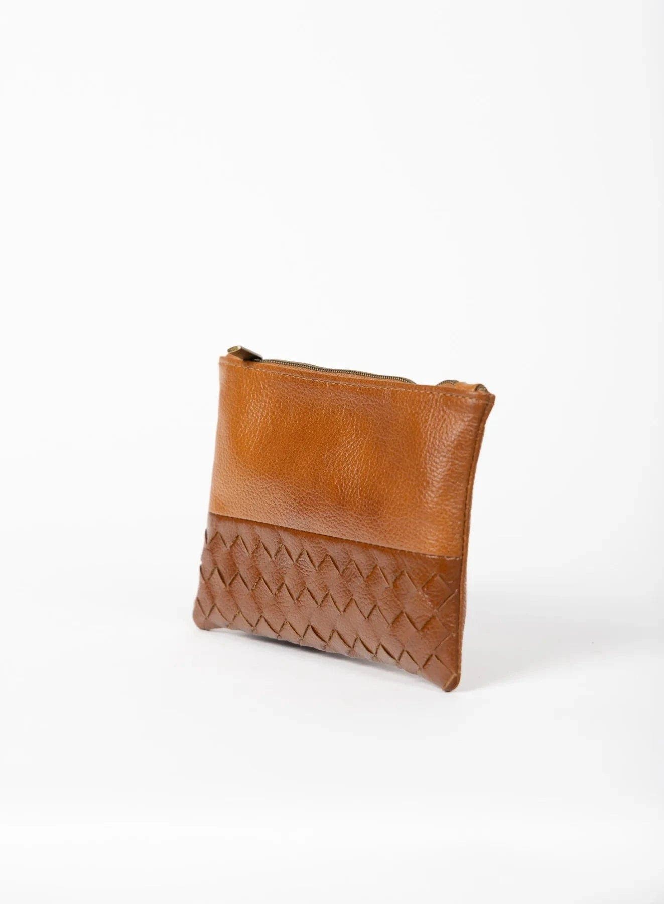 Woven Pouch, Alternate, color, Cognac - Small
