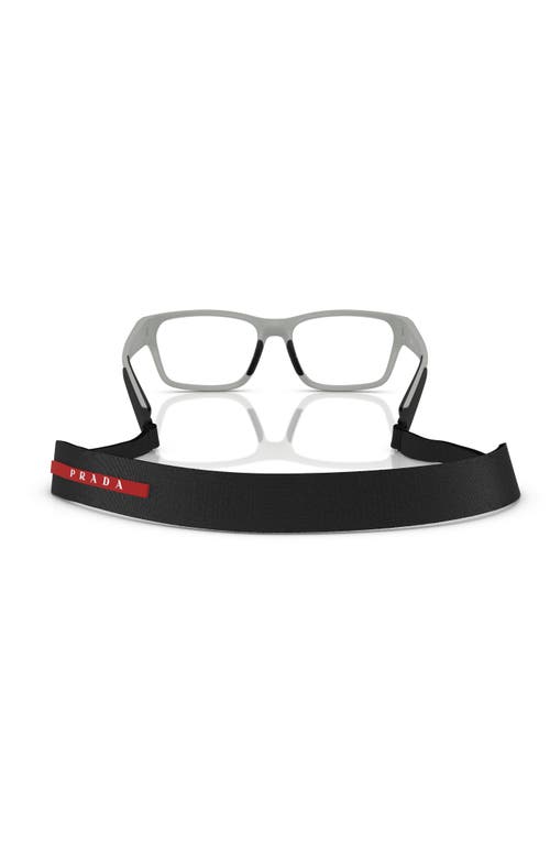 Prada Linea Rossa 56mm Rectangle Optical Glasses In Gray