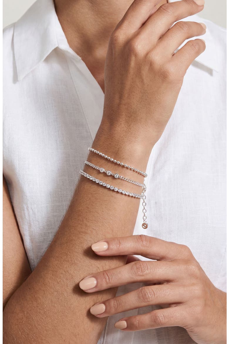 Set of 3 Dainty Bracelets, Alternate, color, SILVER