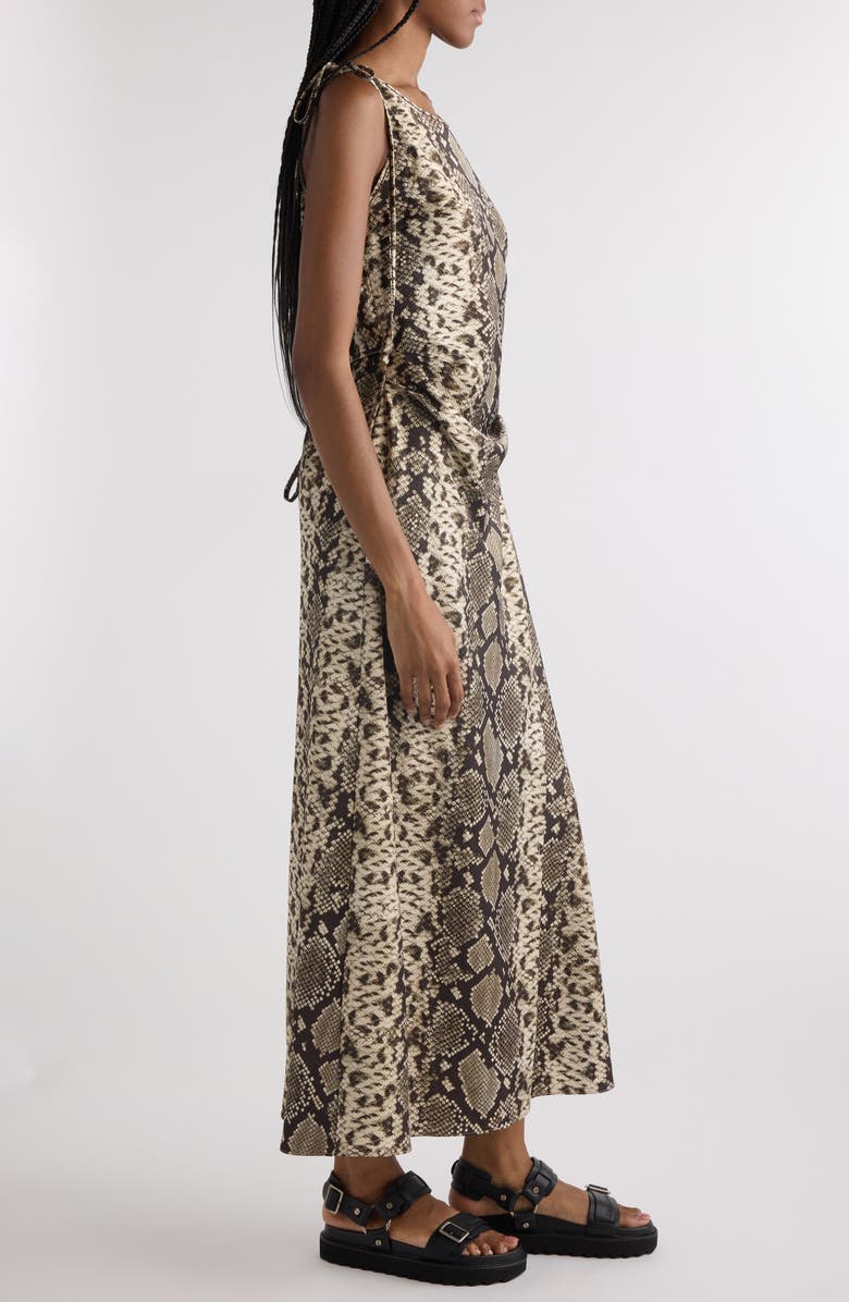 Acne Studios Dayla Python Print Fluid Seersucker Satin Slipdress, Alternate, color, 