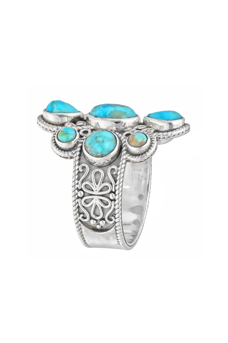 Bezel Set Turquoise Ring, Alternate, color, BLUE