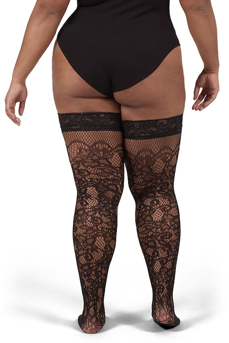 Swirl Net Thing High Tights, Alternate, color, BLACK