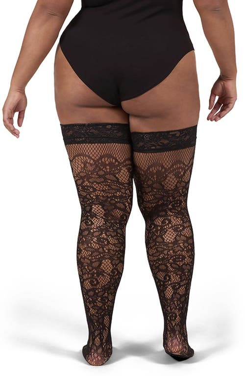 Memoi Swirl Net Thing High Tights In Black