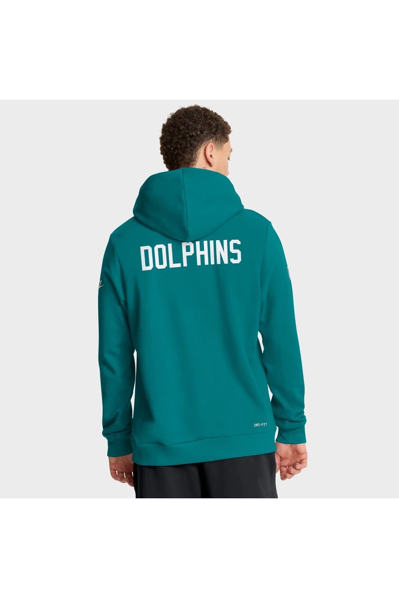 Men's Nike Aqua Miami Dolphins Sideline Offensive Set Play Performance Pullover Hoodie, Alternate, color, Aqua