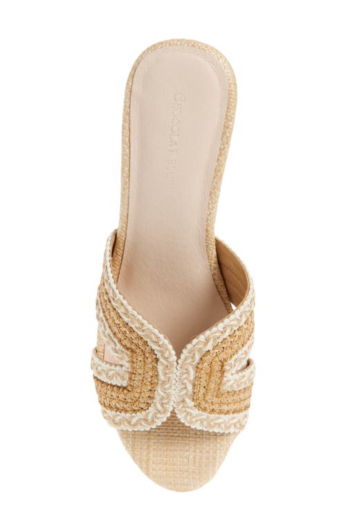Chocolat Blu Gen Platform Sandal In Tan Raffia
