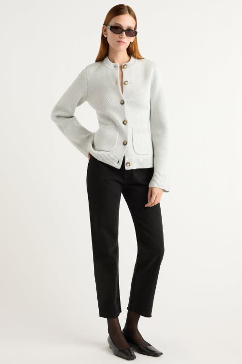 Modern Citizen Eames Cotton Wool Button Cardigan In White