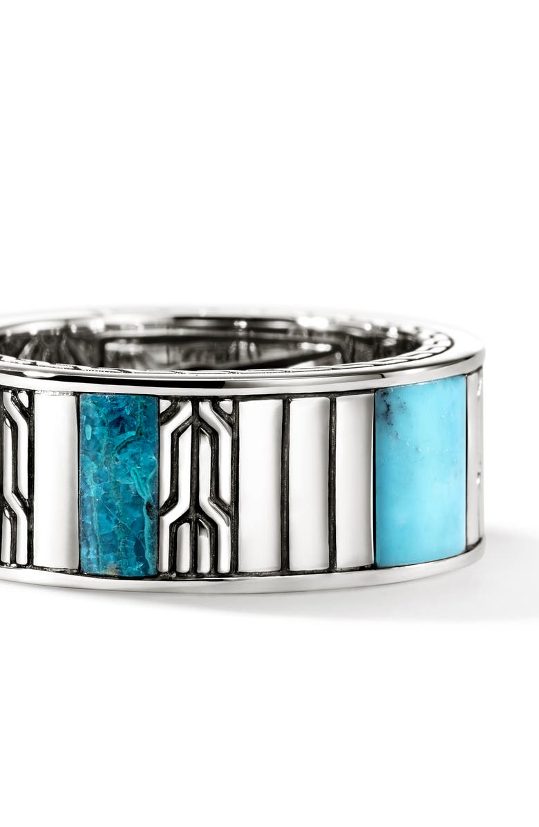 John Hardy Carved Chain Ring, Sterling Silver, Hardstones, Alternate, color, Silver