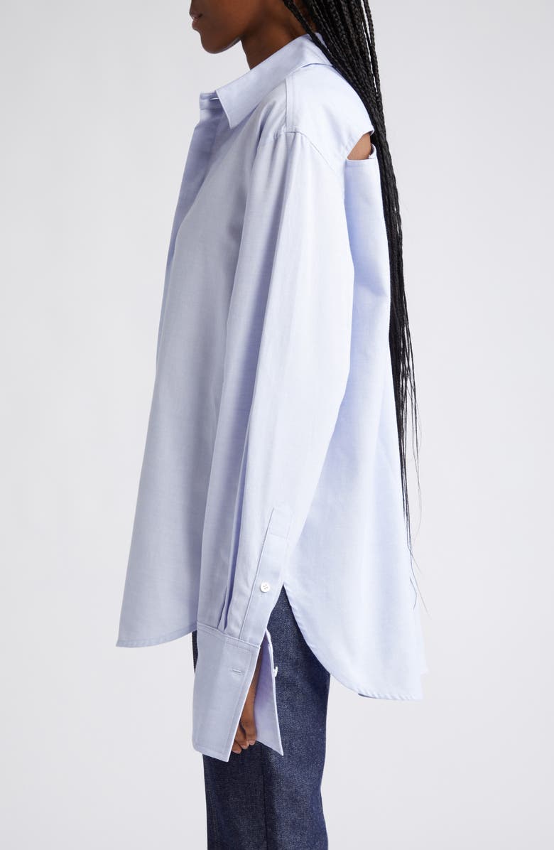 K.NGSLEY Gender Inclusive Snider Splice Cotton Button-Up Shirt, Alternate, color,