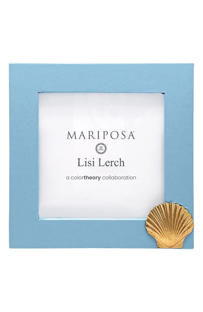 Mariposa Scallop Periwinkle 4 x 4-Inch Picture Frame, Main, color, Blue