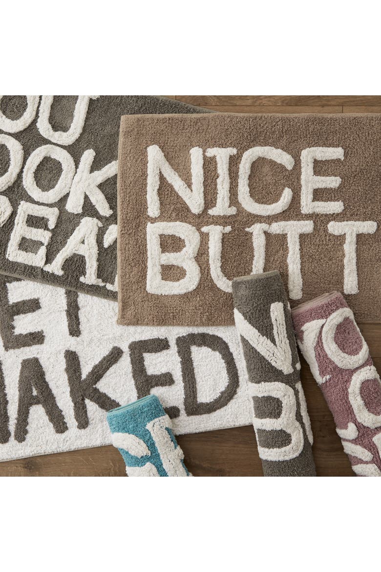 Gray & White Tufted Bath Mat, Nice Butt, 20x31, Alternate, color, Gray