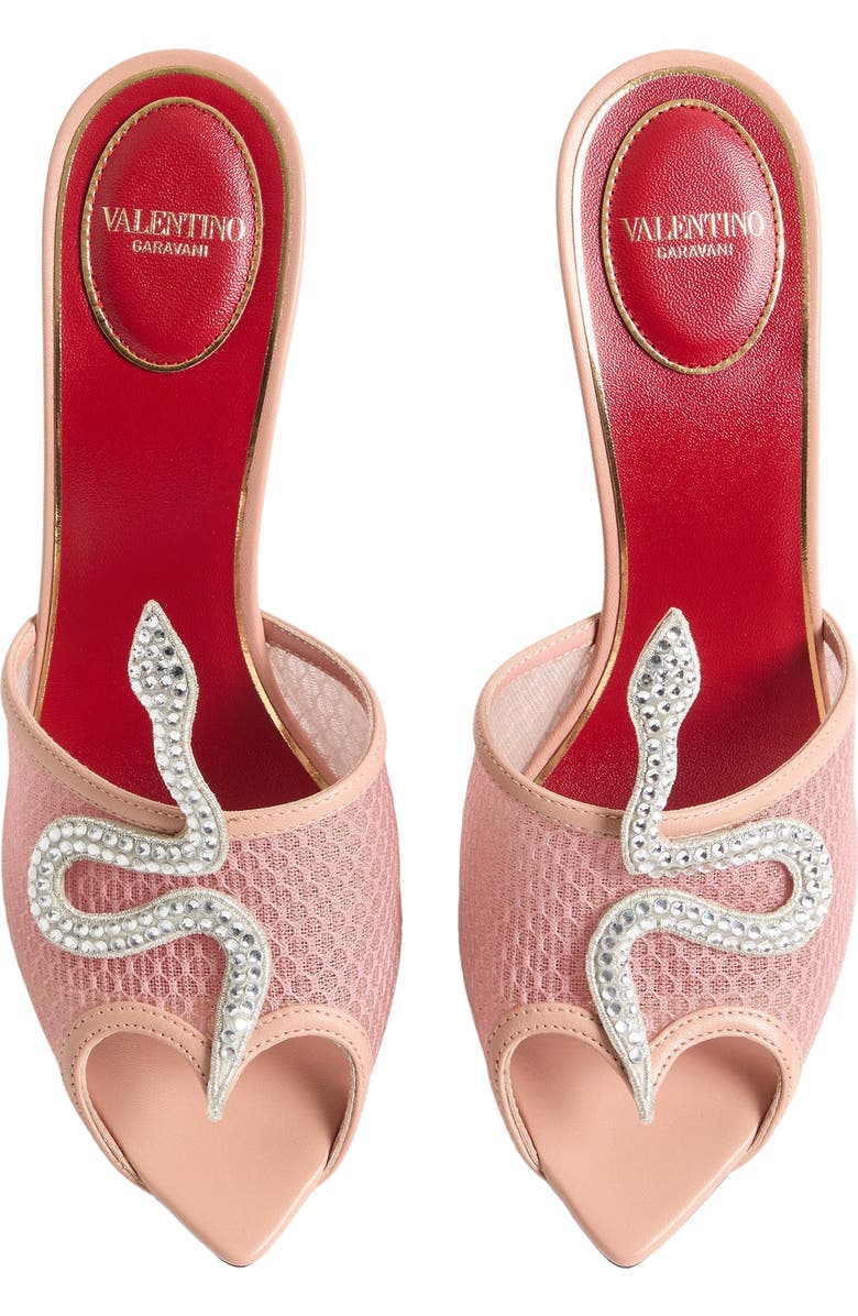 Valentino Garavani Coeur Vipère Mesh Sandal, Alternate, color, Pink