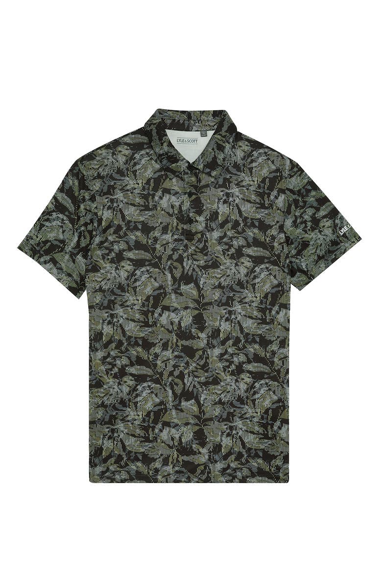 Lyle & Scott Golf Digital Floral Polo Shirt, Alternate, color, Jet Black