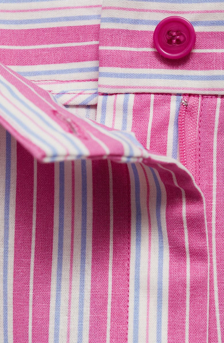 MANGO Capri Mixed Stripe Ramie & Cotton Skirt, Alternate, color, Pink