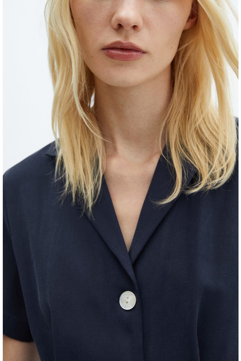 Notched Collar Romper, Alternate, color, NAVY