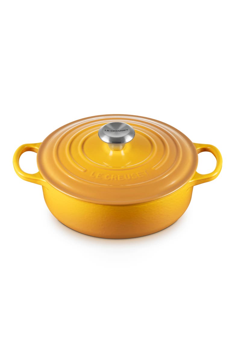 Signature 3.5-Quart Round Enamel Cast Iron Dutch Oven, Alternate, color, NECTAR