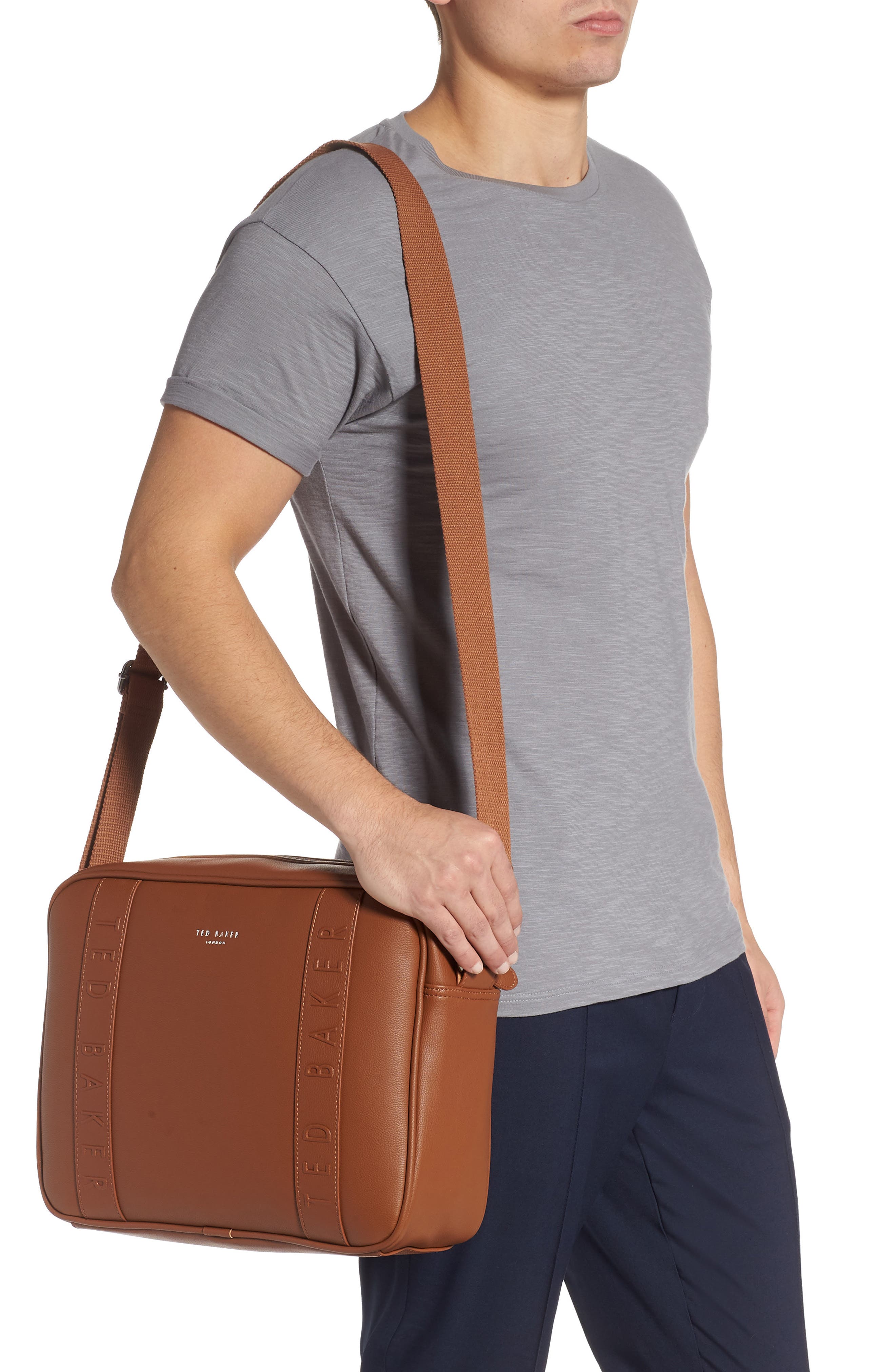 Ted Baker London Tabla Dispatch Faux Leather Messenger Bag, Alternate, color, 