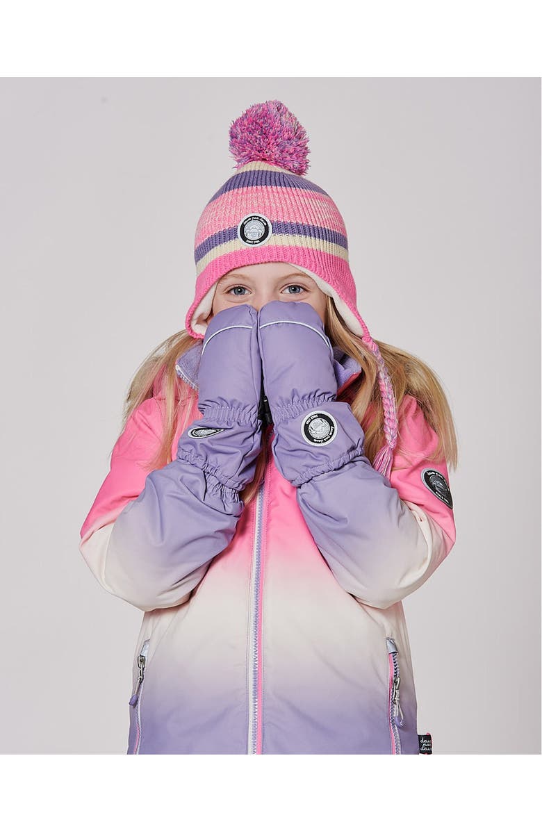 Deux par Deux Baby Girl Winter Mittens Play, Main, color, Purple Gray