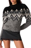 Steve Madden Mora Chevron Fuzzy Sweater