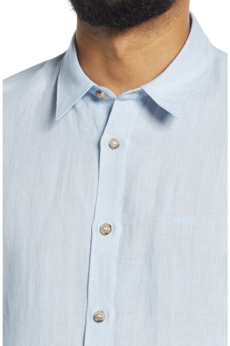 Vincent Slim Fit Linen Button-Up Shirt, Alternate, color, LIGHT BLUE