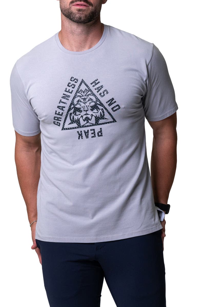 Maceoo Greatness Triangle Stretch Cotton Graphic T-Shirt, Alternate, color, White