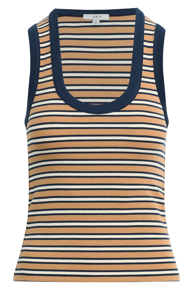 The Stripe Rib Tank, Alternate, color, HONEY/ NAVY STRIPE