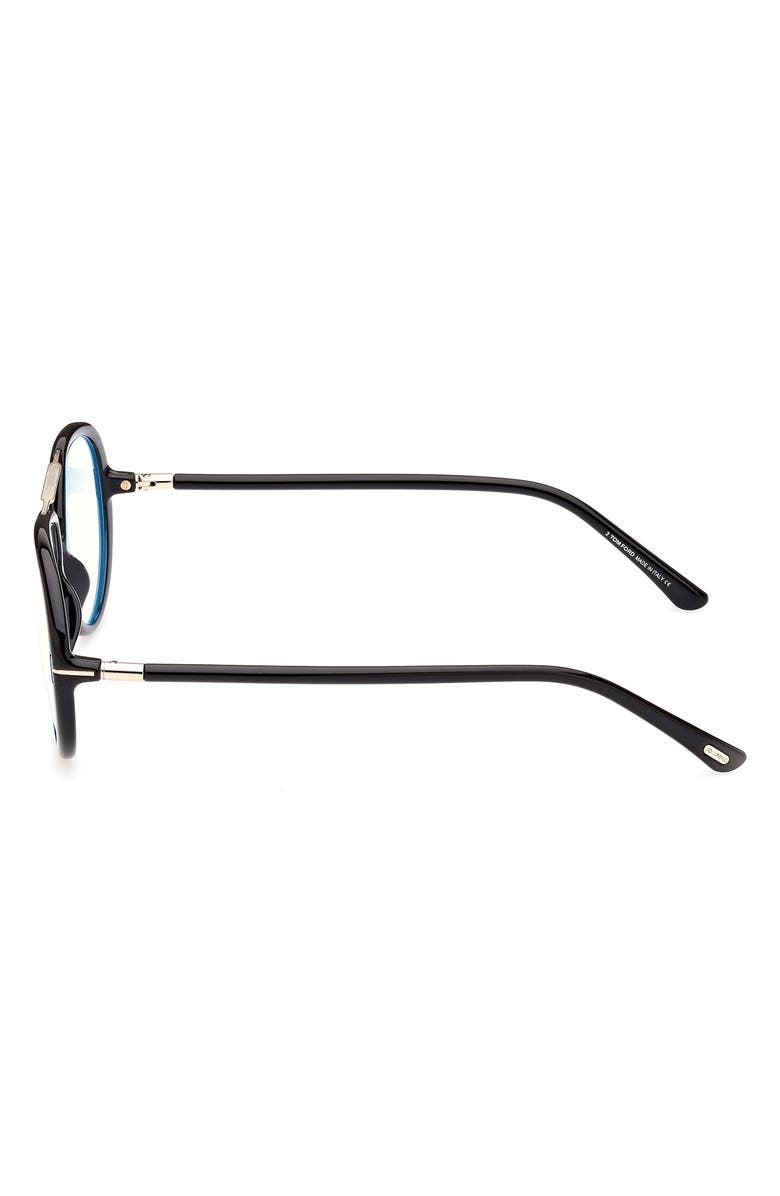 TOM FORD 57mm Aviator Blue Light Blocking Glasses, Alternate, color, 