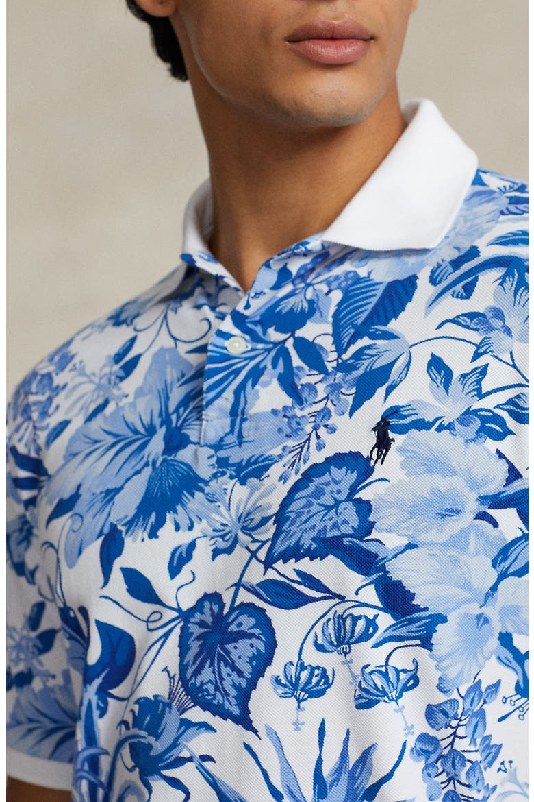 Floral Mesh Polo, Alternate, color, JARDIN FLORAL/WHITE