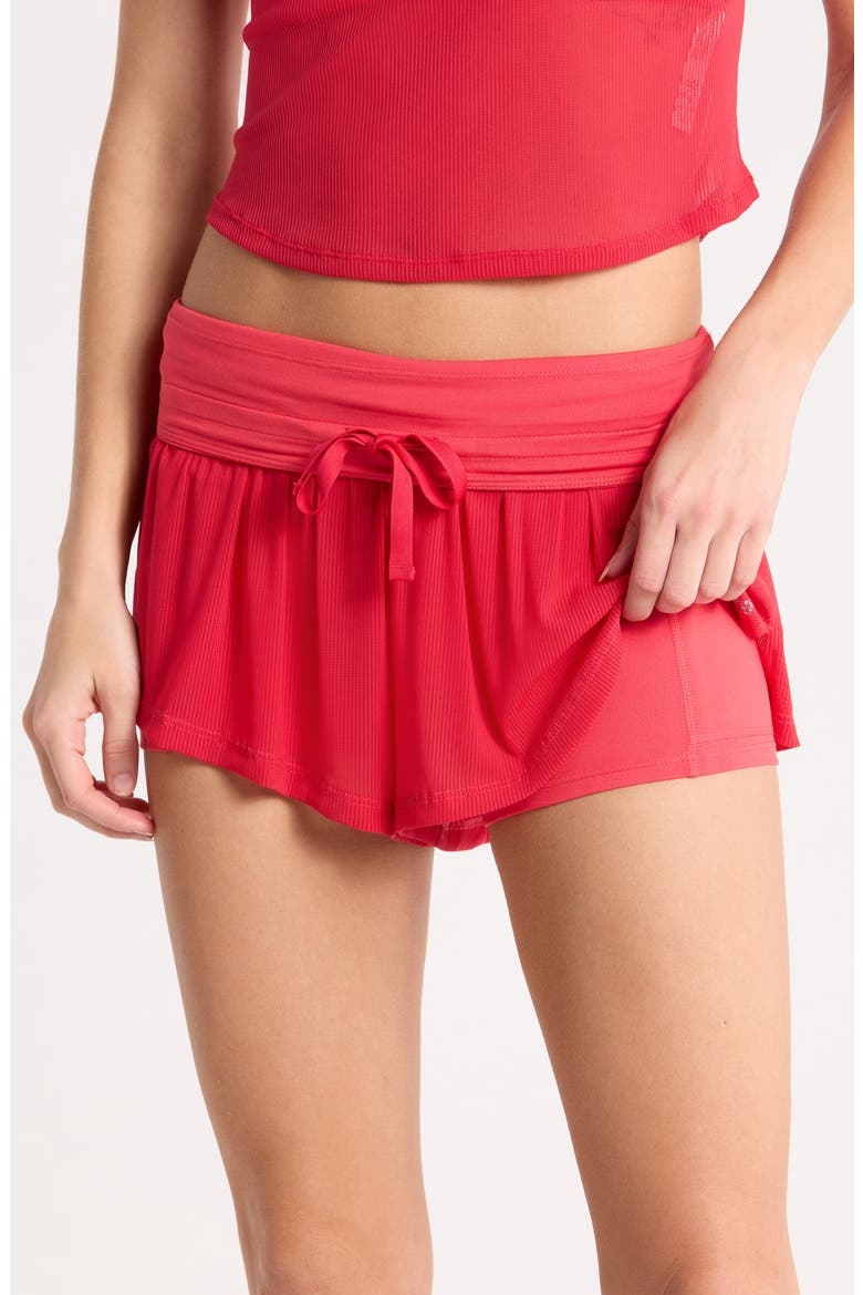 Sunset High Waist Performance Shorts, Alternate, color, NEON RED