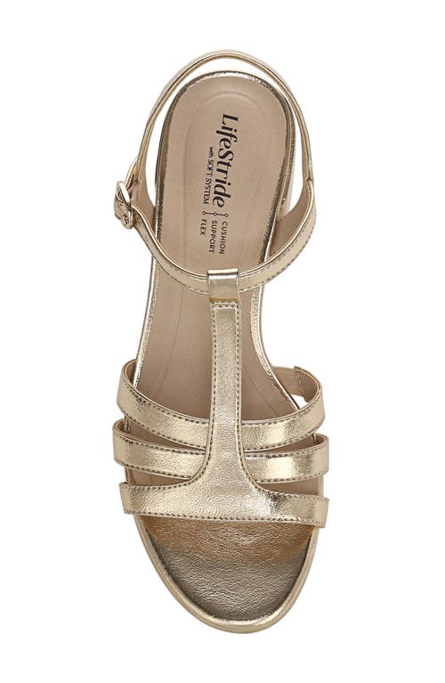 Shop Lifestride Rio Ankle Strap Platform Sandal In Gold