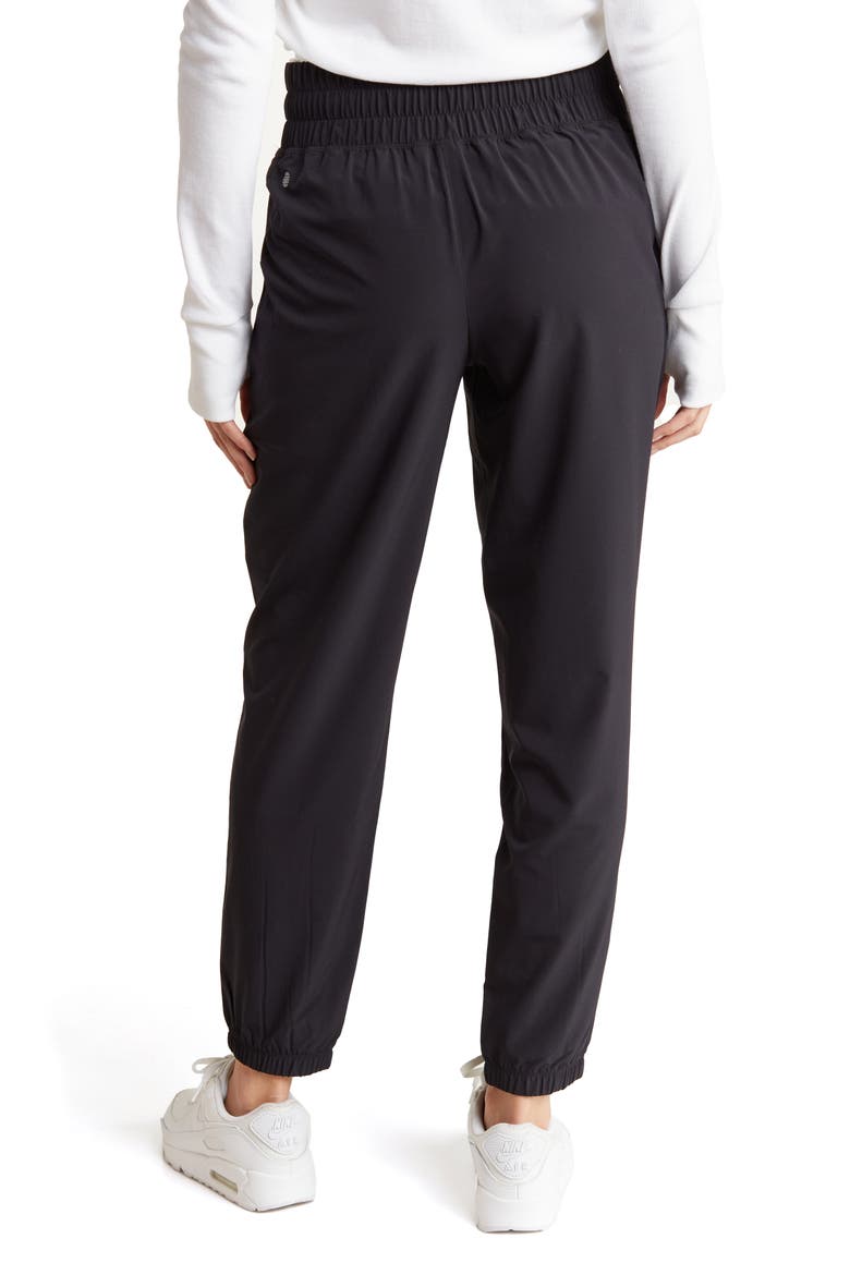Interval High Waist Track Pants, Alternate, color, BLACK