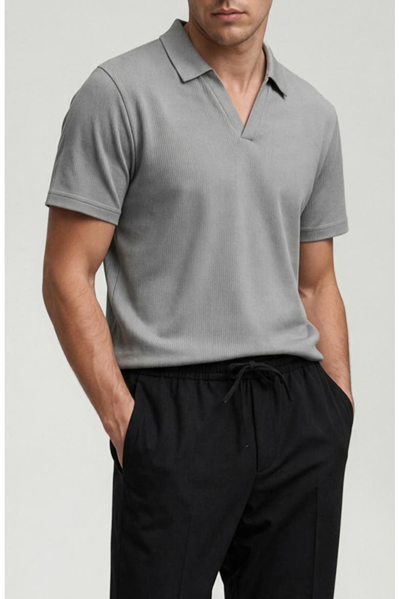 Ribbed Jonny Collar Polo, Alternate, color, LIGHT GREY