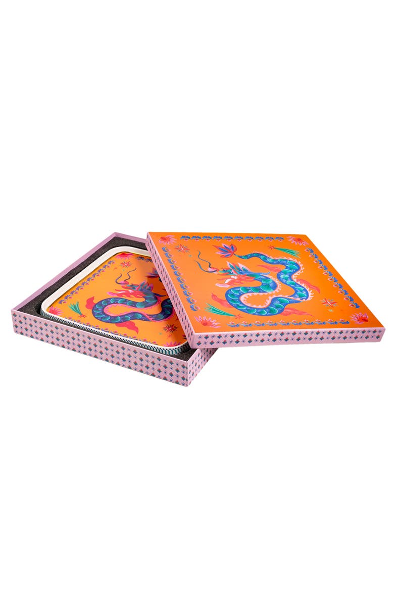 Shekou Porcelain Decorative Tray 11X11X1 In, Alternate, color, Orange