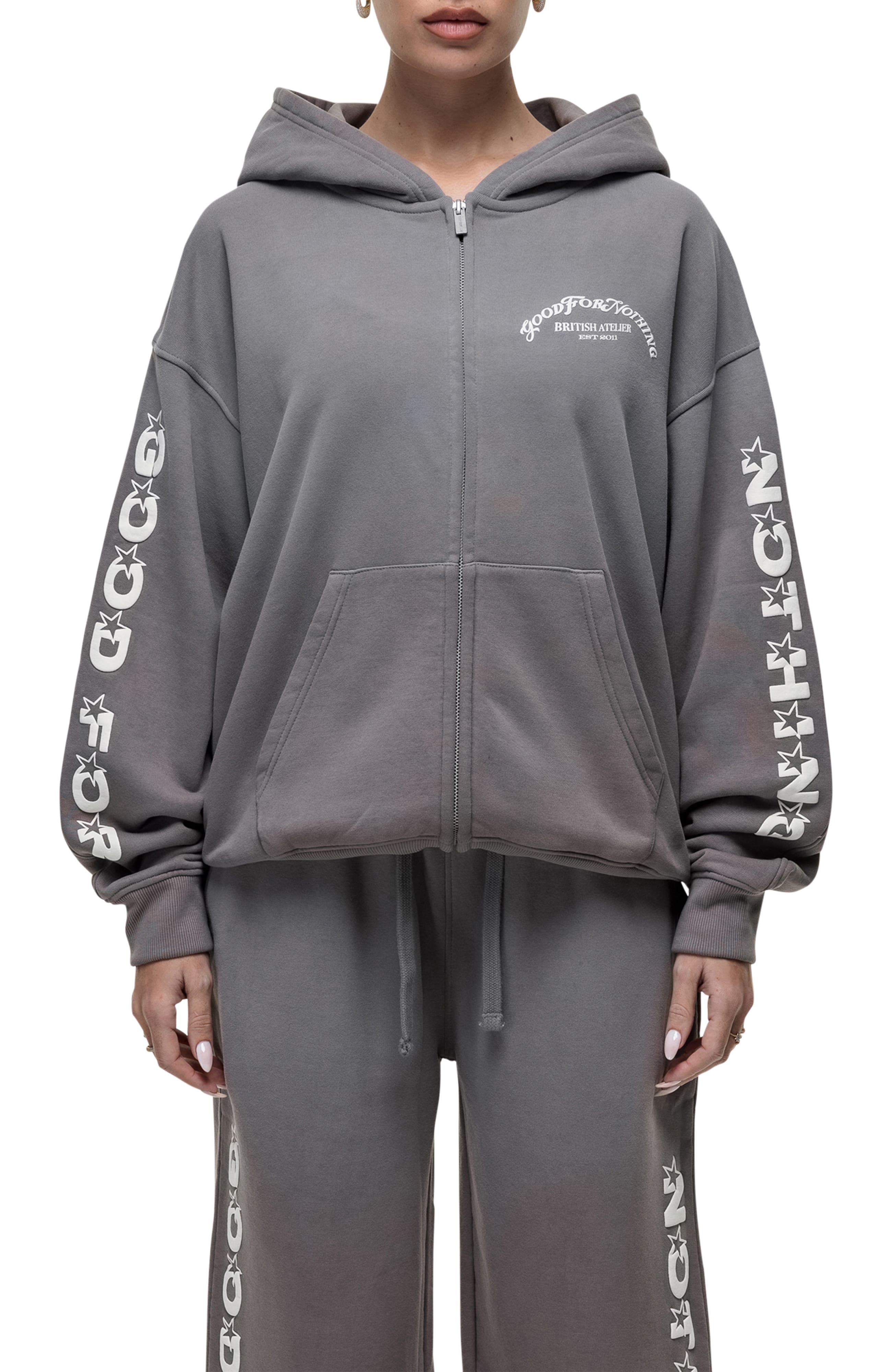 Liberty Grey Zip Hoodie