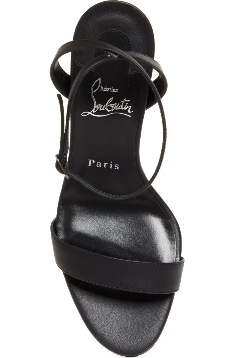 Christian Louboutin Miss Z Ankle Strap Sandal, Alternate, color, Black/ Lin Black