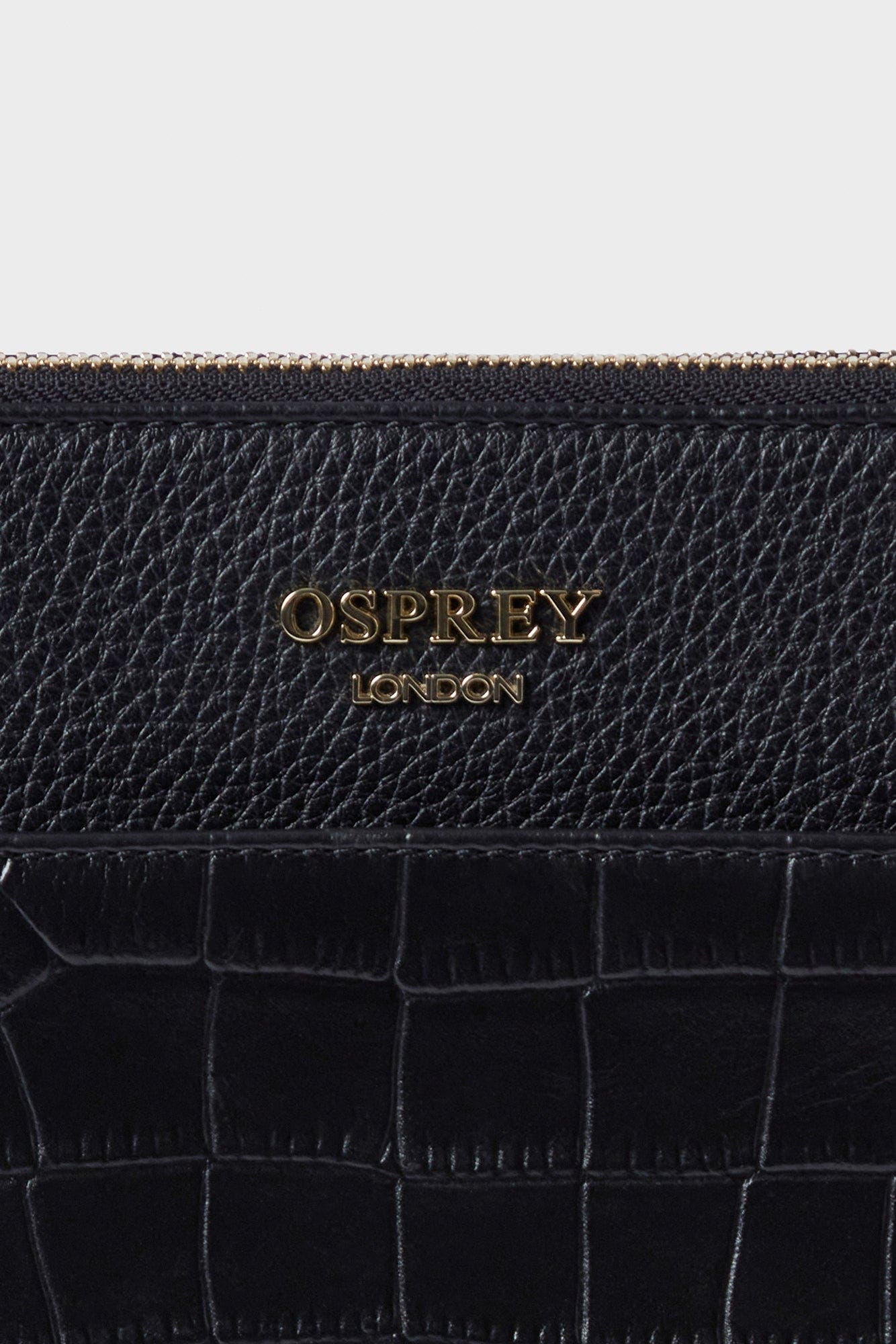 Osprey London The Kellie Leather Crossbody Bag, Alternate, color, Black
