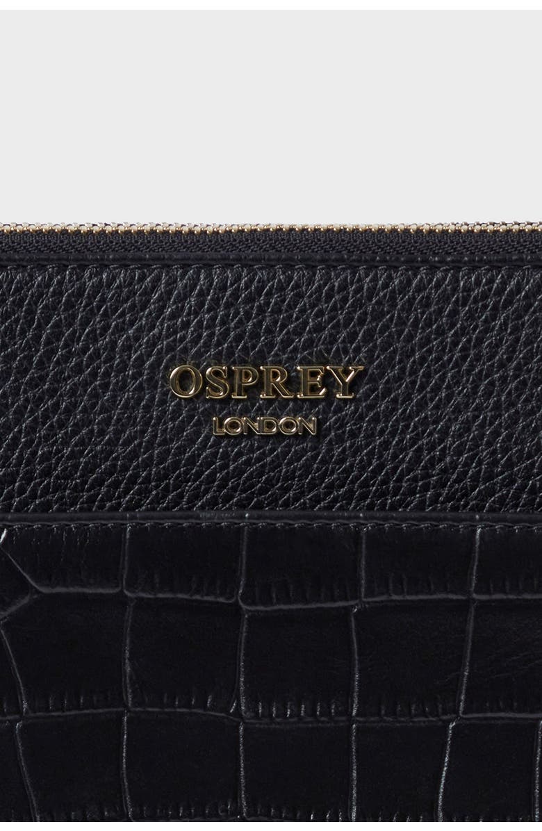 Osprey London The Kellie Leather Crossbody Bag, Alternate, color, Black
