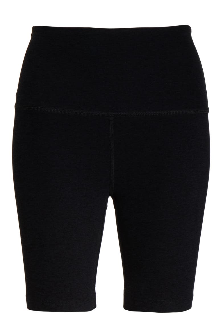 High Waist Biker Shorts, Alternate, color, DARKEST NIGHT