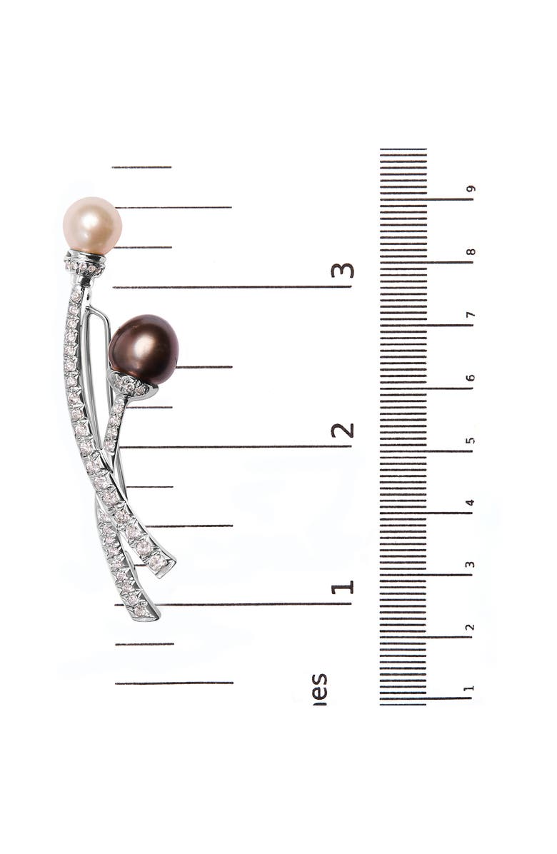 Haus of Brilliance 18K Gold 3/5 Ctw Diamond and Cultured South Sea Pearl Brooch Pin, Alternate, color, White