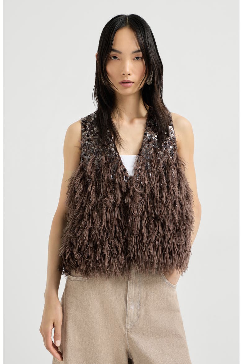 Dazzling dégradé vest, Main, color, Bark