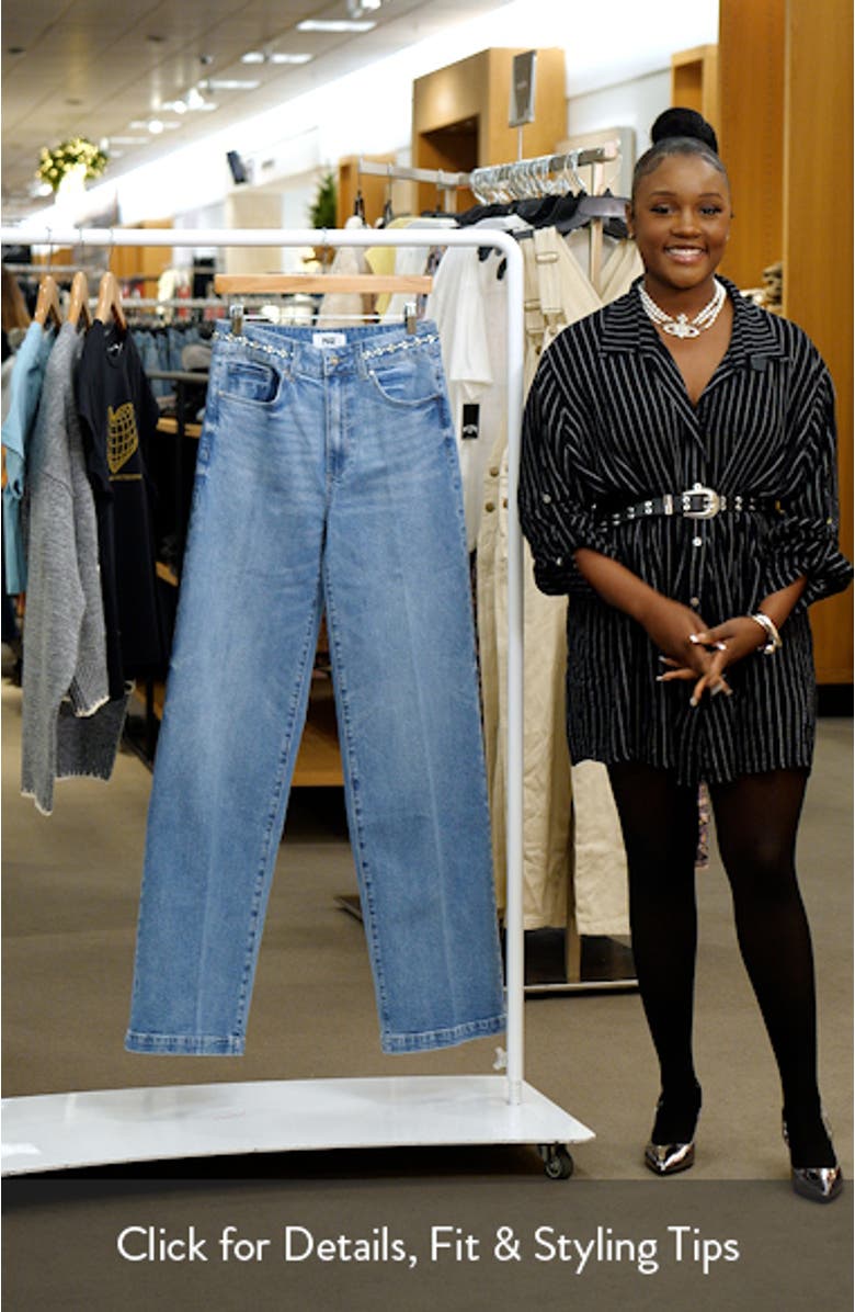 Sasha Embellished High Waist Wide Leg Jeans, sales video thumbnail