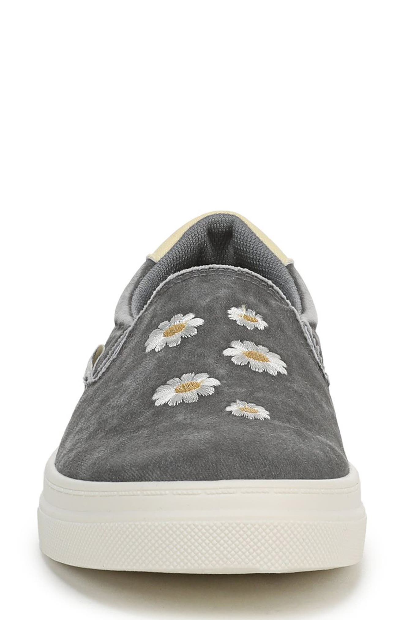 Blowfish Malibu Havasu Embroidered Slip-On Sneaker, Alternate, color, Charcoal Grey Daisy Canvas