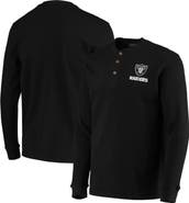 DUNBROOKE Men's Dunbrooke Black Las Vegas Raiders Logo Maverick Thermal Henley Long Sleeve T-Shirt