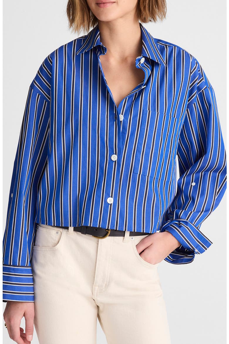 Straight Hem Poplin Shirt, Main, color, RIVIERA COAST GROUND