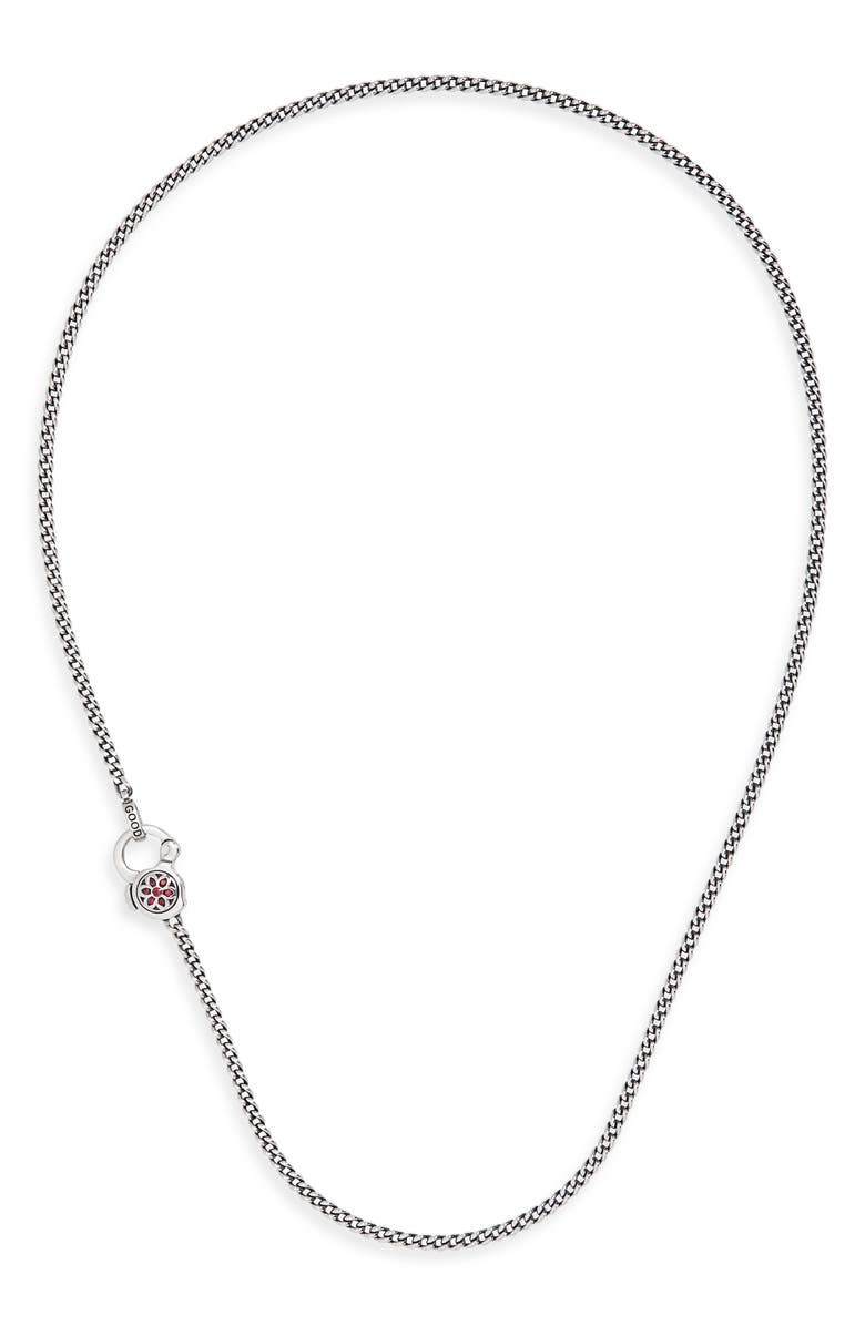 Good Art Hlywd Men's Ruby Rosette 4A Curb Chain Necklace, Main, color, 