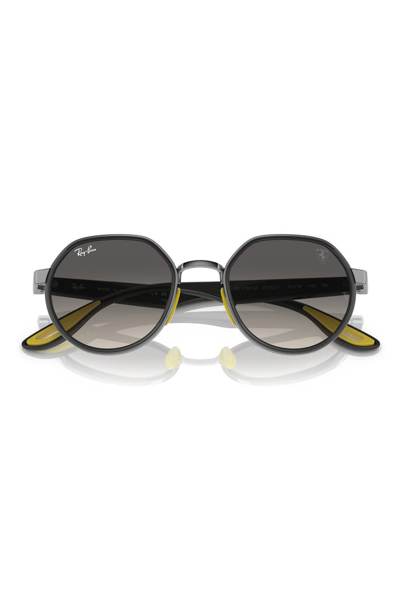 51mm Polarized Gradient Irregular Sunglasses, Alternate, color, GUNMETAL / GREY GRADIENT