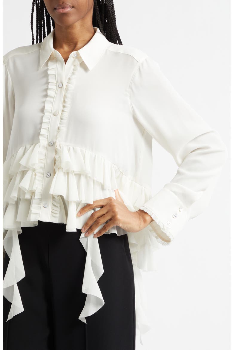 Nori Ruffle Shirt, Alternate, color, IVORY