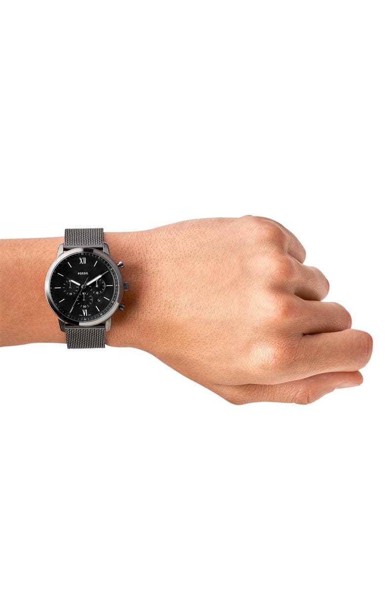 Fossil Neutra Mesh Strap Chronograph Watch, 44mm, Alternate, color,