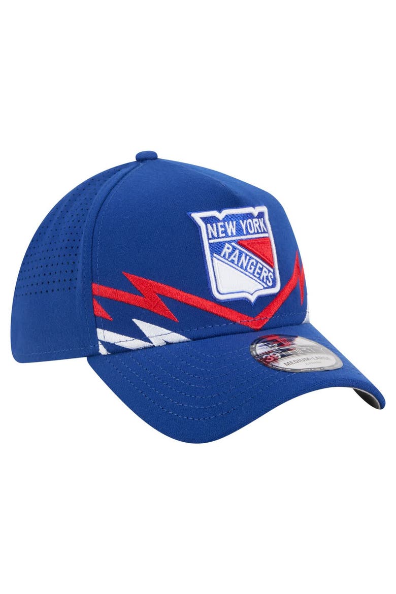 Men's New Era Blue New York Rangers 39THIRTY A-Frame Perforated Flex Hat, Alternate, color, Blue