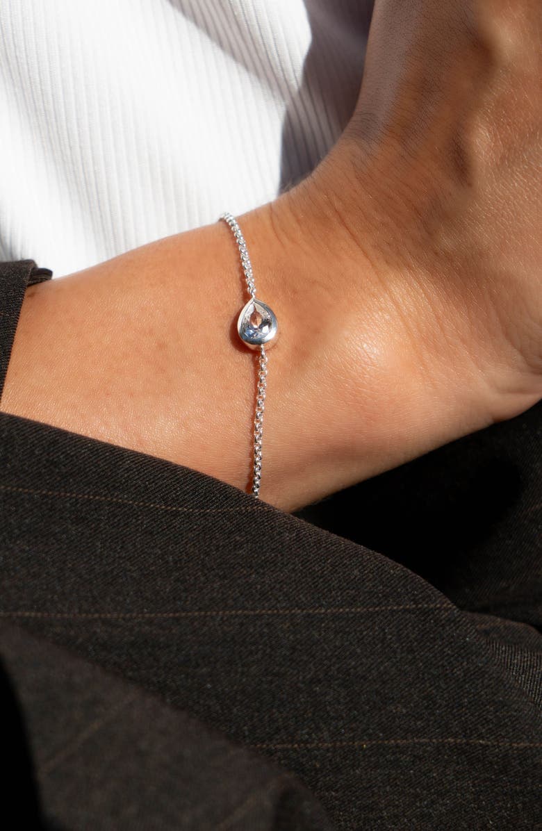 Dower & Hall White Topaz Pear Chain Bracelet, Alternate, color, Sterling Silver